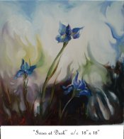 IRISES AT DUSK, Oil on Canvas